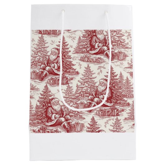 Red Toile Medium Cadeauzakje (Achterkant)