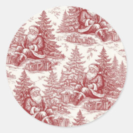 Red Toile Ronde Sticker