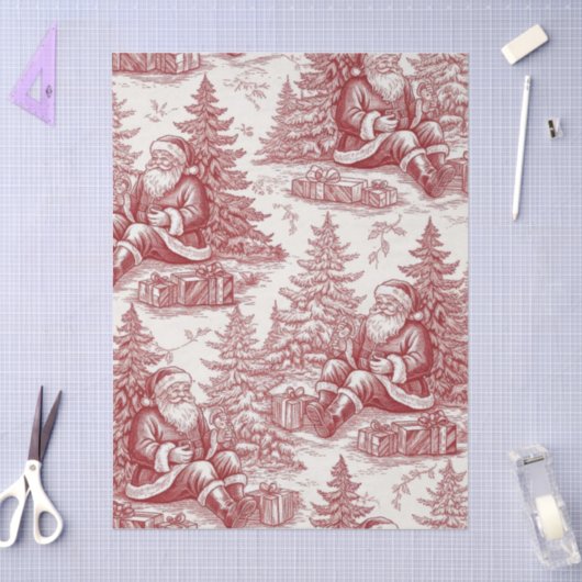 Red Toile Tissuepapier (Craft)