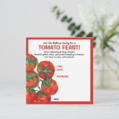 Red Tomaten Feast Invitation Card Kaart (Staand voorkant)