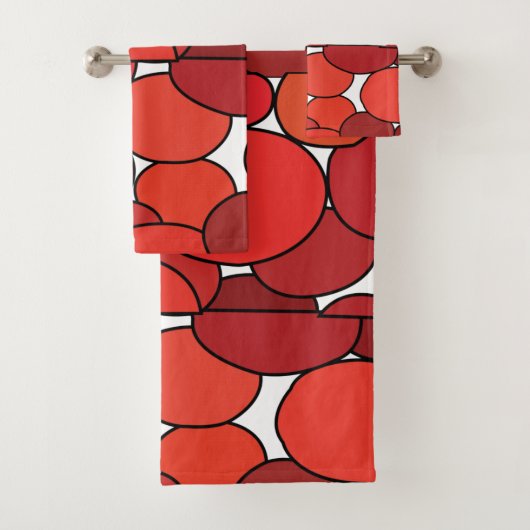 Red Tomaten Fruit Pattern Bath Towel set Bad Handdoek (Insitu)