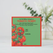 Red Tomaten green feast Invitation Card Kaart (Staand voorkant)