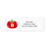 Red tomato custom monogram retour adreslabels etiket (Voorkant)