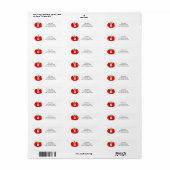 Red tomato custom monogram retour adreslabels etiket (Full Sheet)