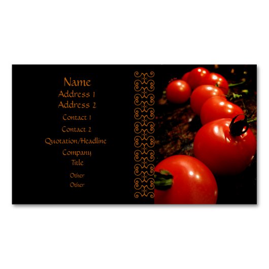 Red Tomato Elegant Black Brown Magnetisch Visitekaartje (Voorkant)