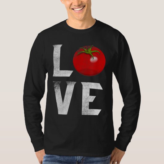 Red Tomato Gardener I Love Gardening Vegetables Ve T-shirt (Voorkant)