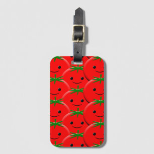 Red Tomato Pattern Bagagelabel