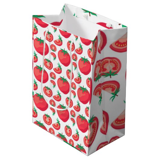 Red Tomato Pattern doet zo grappig Medium Cadeauzakje (Voorkant Gekanteld)