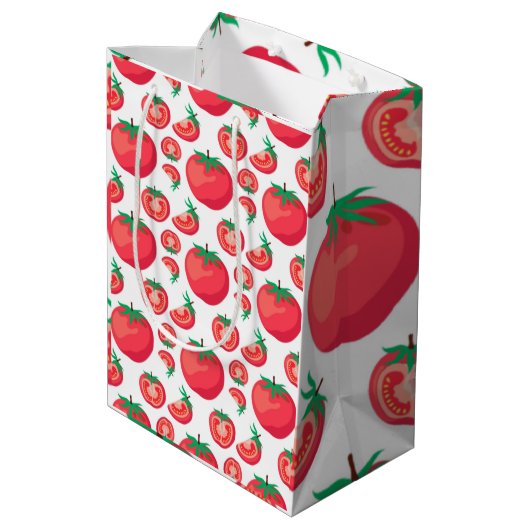 Red Tomato Pattern doet zo grappig Medium Cadeauzakje (Achterkant Gekanteld)