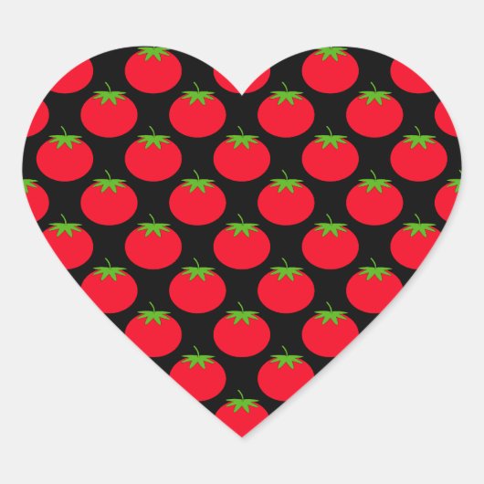 Red Tomato Pattern. Hart Sticker (Voorkant)
