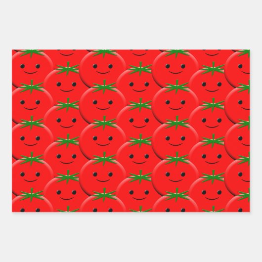 Red Tomato Pattern Inpakpapier Vel (Voorkant 2)