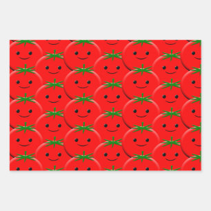 Red Tomato Pattern Inpakpapier Vel