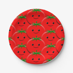 Red Tomato Pattern Papieren Bordje