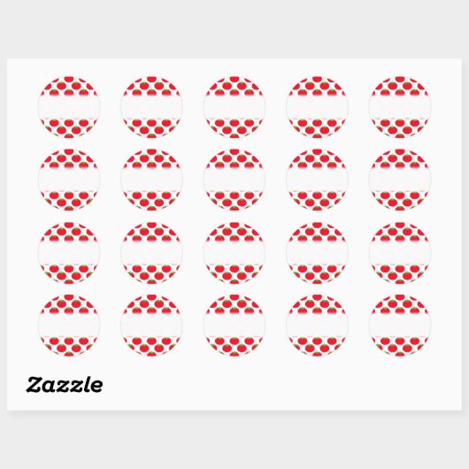 Red Tomato Pattern. Ronde Sticker (Vel)