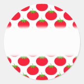 Red Tomato Pattern. Ronde Sticker (Voorkant)