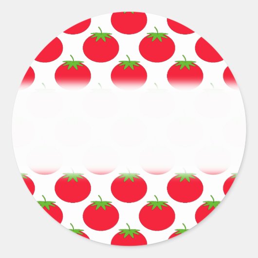 Red Tomato Pattern. Ronde Sticker (Voorkant)