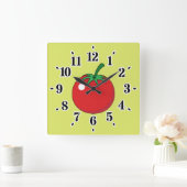 Red Tomato Vierkante Klok (Huis)