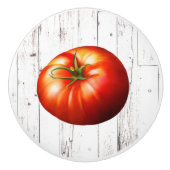 Red TOMATO White Wood Rustisch Farmhouse Kitchen Keramische Knop (Voorkant)