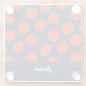 Red tomatoen on blue glazen onderzetter (Achterkant)