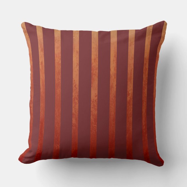 Red Toned Ombre Stripes Kussen (Voorkant)