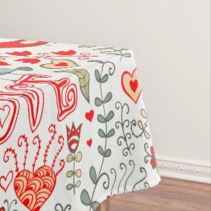Red Tones Valentijnse naadloos patroon Tafelkleed