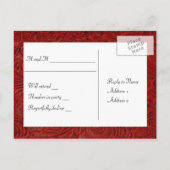 Red Tooled Leather RSVP Uitnodiging Briefkaart (Achterkant)