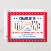 Red TopOne gevechtsvliegtuig thema eerste verjaard Briefkaart (Voorkant / Achterkant)