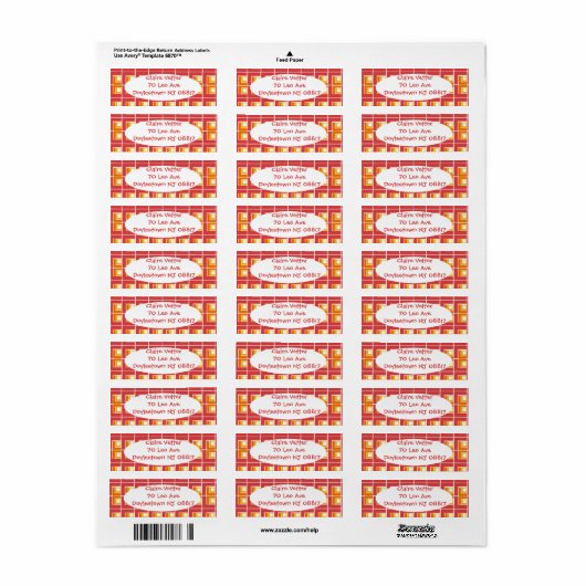 Red Topsy Turvy Etiket (Full Sheet)