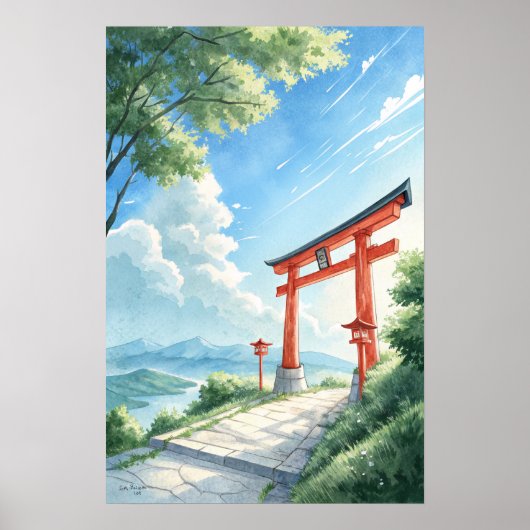Red Torii Gate Poster (Voorkant)