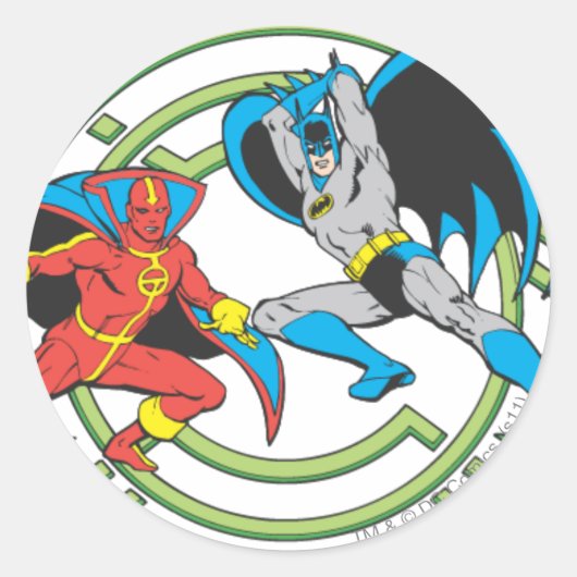 Red Tornado + Batman Ronde Sticker (Voorkant)