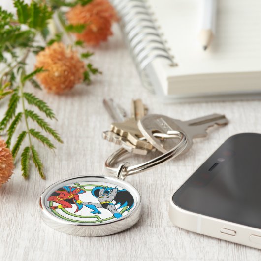 Red Tornado + Batman Sleutelhanger (Zijkant)