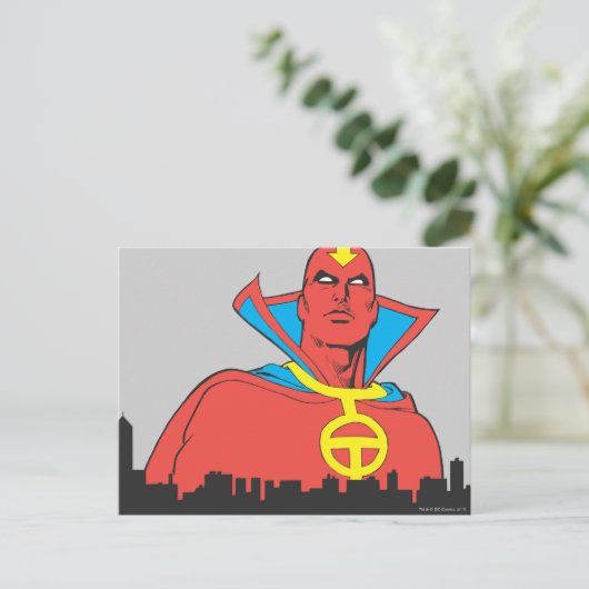 Red Tornado Behind Cityscape Briefkaart (Staand voorkant)