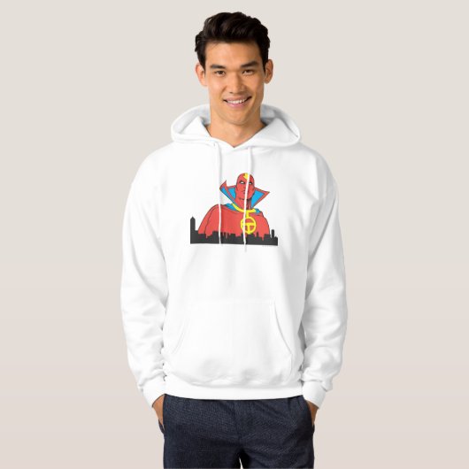 Red Tornado Behind Cityscape Hoodie (Voorkant volledig)