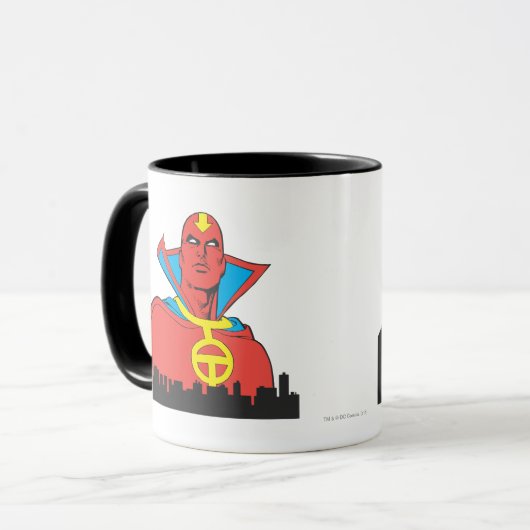 Red Tornado Behind Cityscape Mok (Voorkant links)