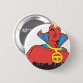 Red Tornado Behind Cityscape Ronde Button 5,7 Cm (Voorkant /achterkant)