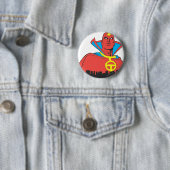 Red Tornado Behind Cityscape Ronde Button 5,7 Cm (In situ)