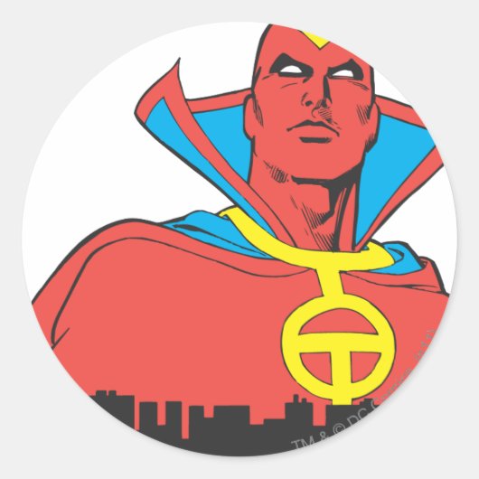 Red Tornado Behind Cityscape Ronde Sticker (Voorkant)