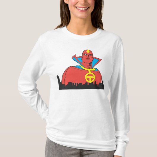Red Tornado Behind Cityscape T-shirt (Voorkant)
