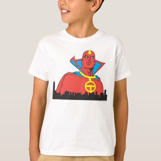 Red Tornado Behind Cityscape T-shirt (Voorkant)