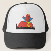 Red Tornado Behind Cityscape Trucker Pet (Voorkant)