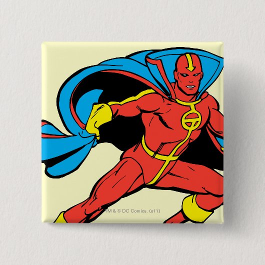 Red Tornado Cape Pose Vierkante Button 5,1 Cm (Voorkant)