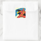 Red Tornado Cape Pose Vierkante Sticker (Tas)
