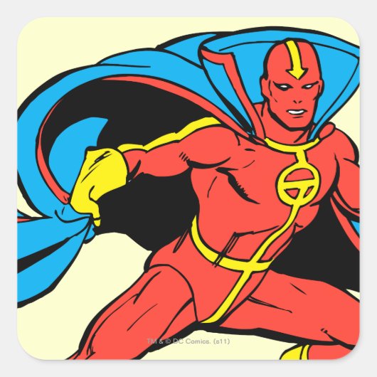 Red Tornado Cape Pose Vierkante Sticker (Voorkant)
