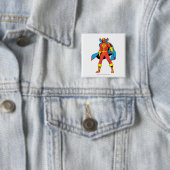 Red Tornado Pose Vierkante Button 5,1 Cm (In situ)