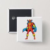 Red Tornado Pose Vierkante Button 5,1 Cm (Voorkant /achterkant)