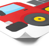 Red Tow Truck Birthday Party Square Poster (Hoek)