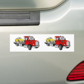 Red Tow Truck Flatbed Cartoon Bumpersticker (Op auto)