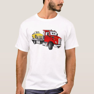 Red Tow Truck Flatbed Cartoon T-shirt