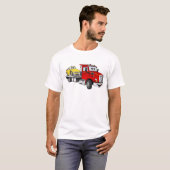 Red Tow Truck Flatbed Cartoon T-shirt (Voorkant volledig)