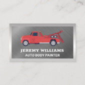 Red Tow Truck | Metaalgrens Visitekaartje (Voorkant)